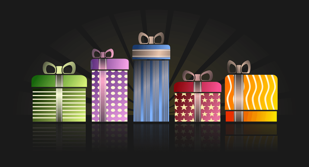 Digital Punch Card App - different sized wrapped gifts